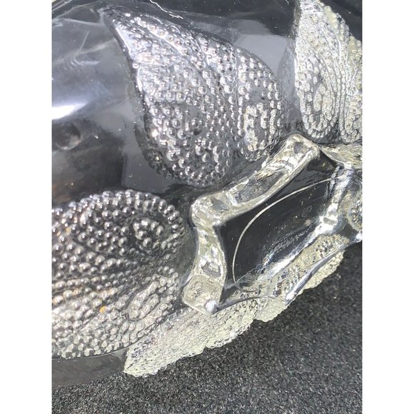 Vintage ANCHOR HOCKING RENAISSANCE Oval Relish Dish ~ Beaded Leaf ~ Mid Century - Picture 9 of 11